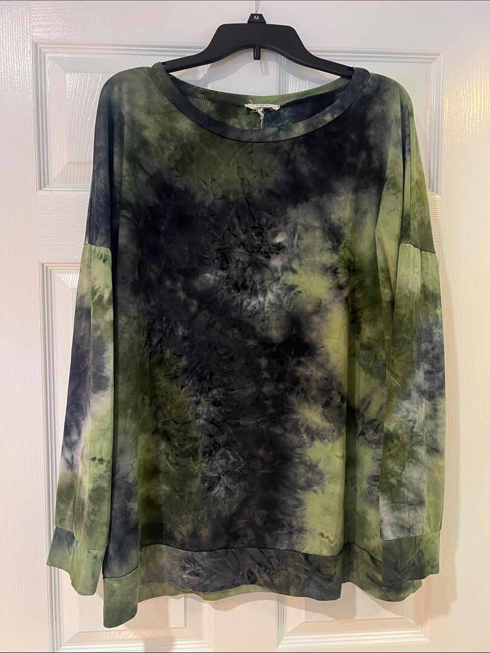 Olive Green Tie-Dye Top